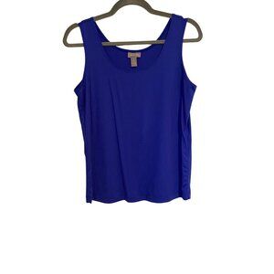 Chicos 1 Tank Top Women's Size M Blue Sleeveless Scoop Neck Shell Career Casual